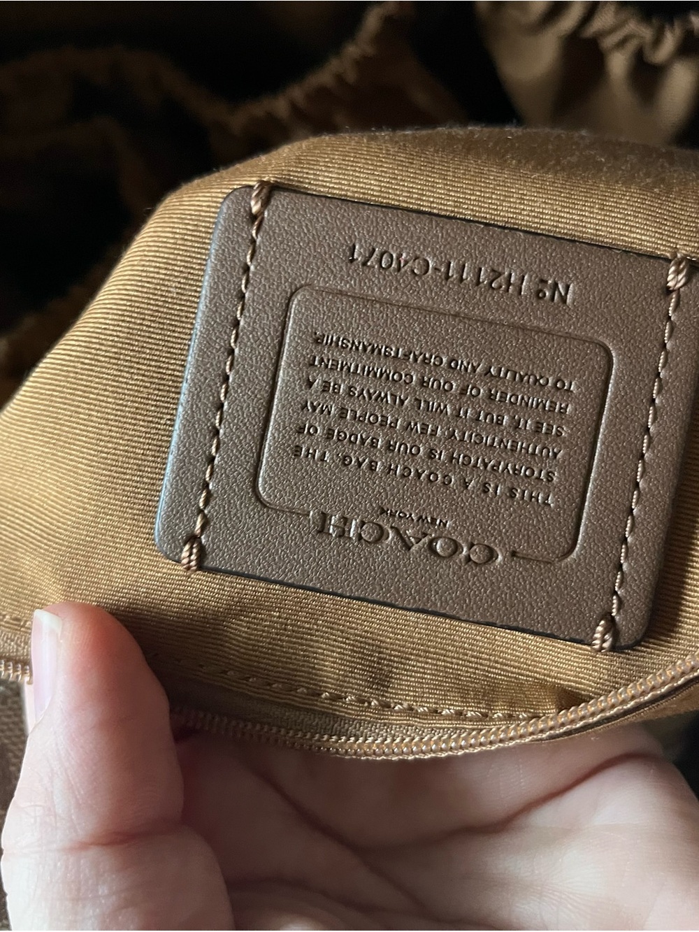 Coach Signature Canvas Tote in Brown with Cream Trim - Picture 11 of 16